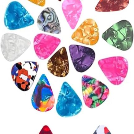 20 Pack Guitar Picks 4 Different Thickness Colorful Celluloid Guitar Picks Plectrums for Acoustic Guitar, Electric Guitar, Bass, Ukulele 0.46mm/0.71mm/0.81mm/0.96mm