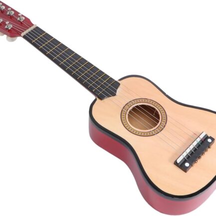 Kids Acoustic Guitar 21 Inch Guitar Small Acoustic Guitar for Beginners 6- String Wooden Guitar Beige Ukelele for Beginner