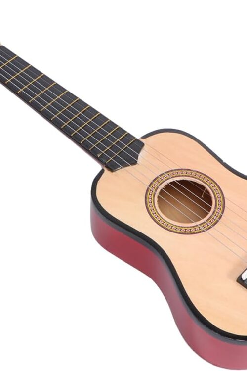 Kids Acoustic Guitar 21 Inch Guitar Small Acoustic Guitar for Beginners 6- String Wooden Guitar Beige Ukelele for Beginner