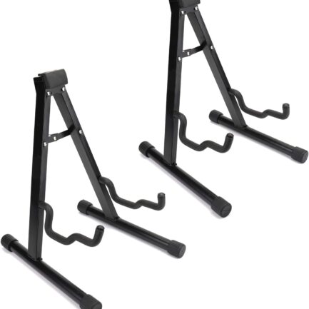 2 Pack Guitar Stand Universal A-frame Folding Stand with Secure Lock for Acoustic Classic Electric Guitars