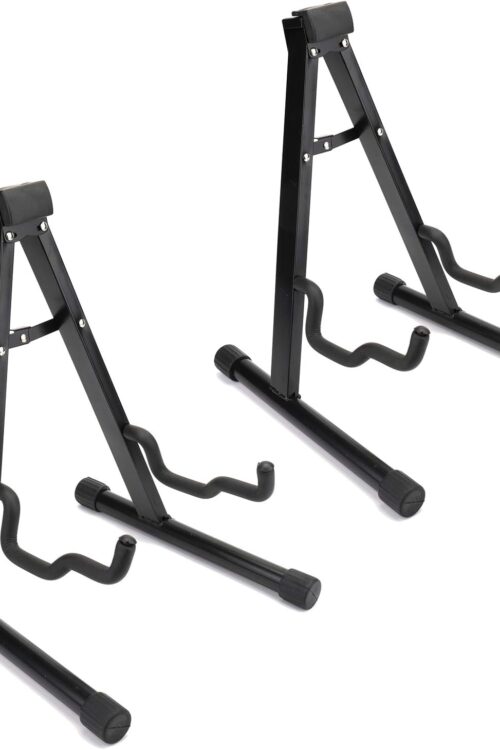 2 Pack Guitar Stand Universal A-frame Folding Stand with Secure Lock for Acoustic Classic Electric Guitars