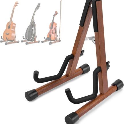 Wood Ukulele Stand Mini Guitar Stand for Violin,  Guitar, Mandolin, Banjo, Folding Floor Stand A-Frame Holder for Small Musical Instruments