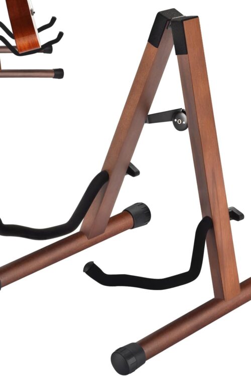 Guitar Stand, Acoustic Guitar Stand, Folding A-Frame Electric Guitar Stand, Wooden Guitar Stands Floor For School Music Program, Concerts & Multiple Users, Easy to Assemble