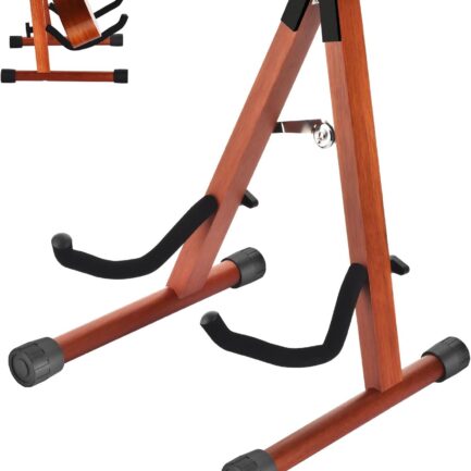 Guitar Stand, Acoustic Guitar Stand, Folding A-Frame Electric Guitar Stand, Wooden Guitar Stands Floor For School Music Program, Concerts & Multiple Users, Easy to Assemble
