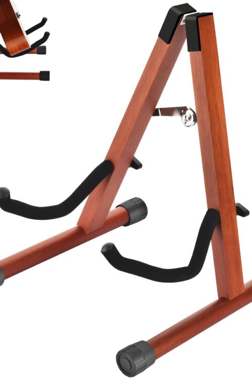 Guitar Stand, Acoustic Guitar Stand, Folding A-Frame Electric Guitar Stand, Wooden Guitar Stands Floor For School Music Program, Concerts & Multiple Users, Easy to Assemble