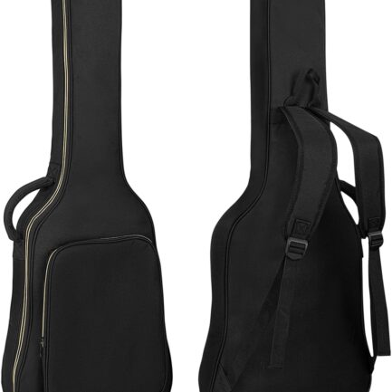 38 40 41 Inch Electric Guitar Bag, Electric Guitar Gig Bag 0.35 Inch Waterproof Thick Padding Backpack Soft Electric Guitar Case Dual Adjustable Shoulder Strap Pocket & Back Hanger Loop Black