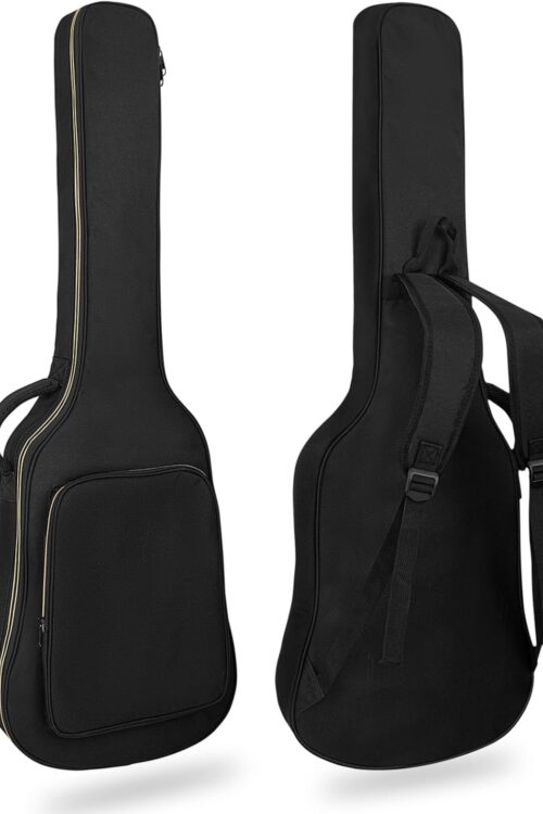 38 40 41 Inch Electric Guitar Bag, Electric Guitar Gig Bag 0.35 Inch Waterproof Thick Padding Backpack Soft Electric Guitar Case Dual Adjustable Shoulder Strap Pocket & Back Hanger Loop Black