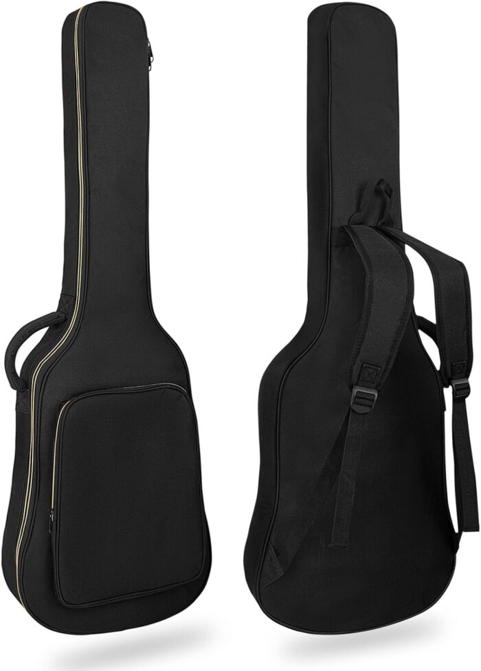 38 40 41 Inch Electric Guitar Bag, Electric Guitar Gig Bag 0.35 Inch Waterproof Thick Padding Backpack Soft Electric Guitar Case Dual Adjustable Shoulder Strap Pocket & Back Hanger Loop Black