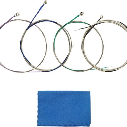 Cello Strings 1 Full Set  Steel Core Aluminum Magnesium Wound for Size 1/4 1/2 3/4 4/4 with 1 Piece Cleaning Cloth for Musical Instrument