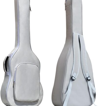39 40 41 Inch Acoustic Guitar Case soft Classical Guitar Case Gig Bag Full Size Backpack Adjustable Shoulder Strap Guitar Accessories (41Inch-7MM Thick Grayish White, Acoustic guitar)