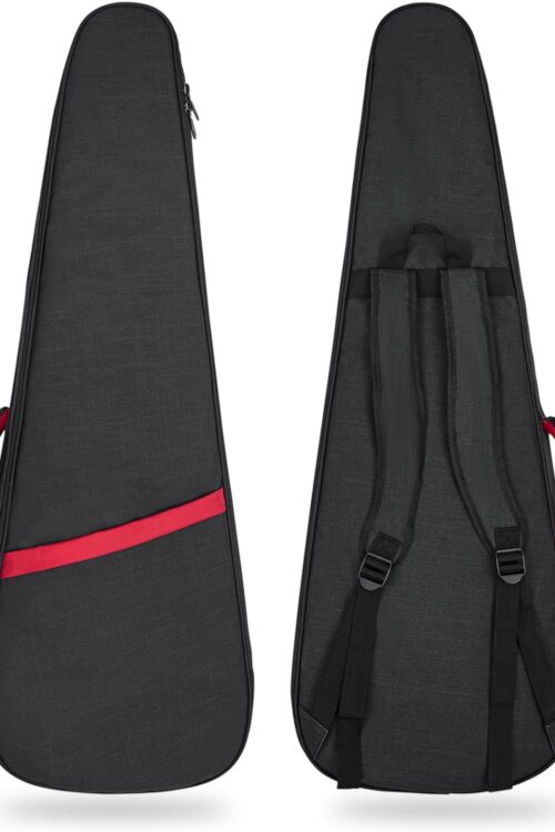 Electric Guitar Bag 11mm Thick Padded Electric Guitar Gig Bag, 39 Inch Electric Guitar Case Backpack with Neck Strap and Pocket, Black