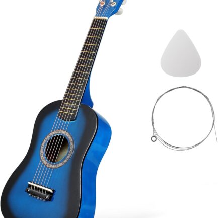 Beginner S Small Guitar - 23 Inch Kids Acoustic Guitar in Blue for Music Learning Perfect for Home Practice and Entertainment