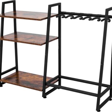 Multi-Guitar Amp Stand - 4 to 6 Guitar Rack, Adjustable, Finish Friendly Floor Stand