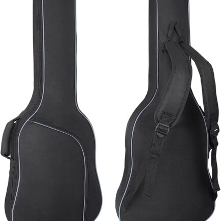 Electric Guitar Case, Electric Guitar Bag Padded Electric Guitar Gig Bag 0.38 Inch Padding Soft Guitar Case with Neck Strap, Back Hanger Loop, Black