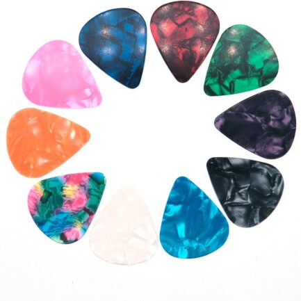 30 PCS Guitar Picks, 3 Different Thickness Abstract Art Colorful Celluloid Guitar Pick Plectrums For Bass, Electric, Acoustic Guitars Includes 0.46mm, 0.71mm, 0.96mm(Color Random)