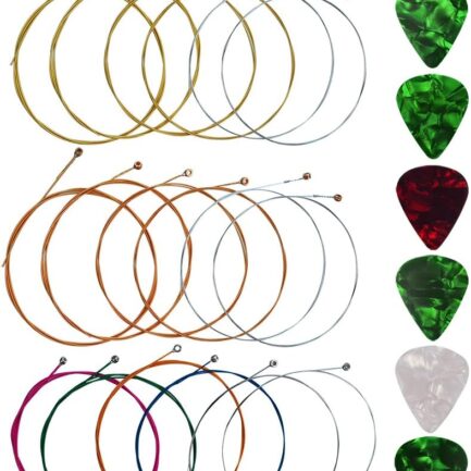 Acoustic Guitar Strings with 6 Picks, 3 Sets of 6 Acoustic Guitar Kit Guitar Strings Replacement Steel String For Beginners Performers