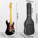 39 Inch Electric Guitar Bag 7mm Padding Waterproof Electric Guitar Case, Electric Guitar Gig Bag Backpack with Neck Strap and Pockets, Black&Red Line
