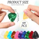 600 Pcs Guitar Picks Bulk Celluloid Picks Plectrums for Electric Acoustic Guitar Thin Medium Heavy Plectrums(10 Colors,0.46, 0.71, 0.96 mm)