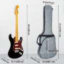 Electric Guitar Bag Gig Bag 0.35 inch Padding Waterproof Electric Guitar Case, Electric Guitar Gig Bag Backpack with Neck Strap and Pockets Soft Guitar Case, Grey