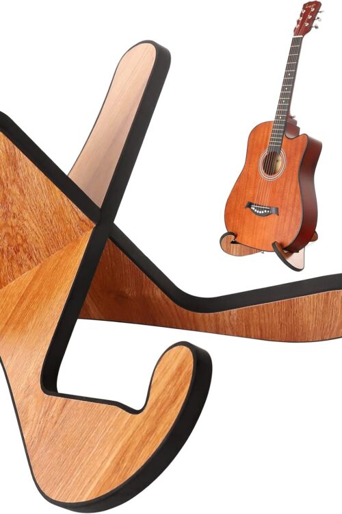 Wooden Guitar Stand, Detachable Non-Slip Wood Guitar Stand Holder Floor for Acoustic Electric Classical Bass Guitars