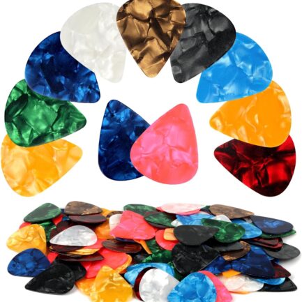 120 Pcs Colorful Guitar Picks, 3 Different Thickness Celluloid Guitar Pick, Abstract Art Pics Plectrum for Acoustic Electric Guitar, Ukulele, Bass(0.46mm, 0.71mm, 0.96mm, Color Random)