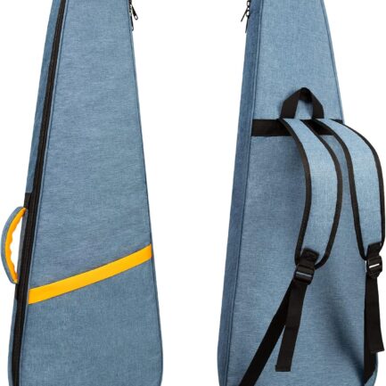 Electric Guitar Bag, Electric Guitar Case Padded Electric Guitar Gig Bag 13mm Padding Soft Guitar Case with Neck Strap, Back Hanger Loop, Blue