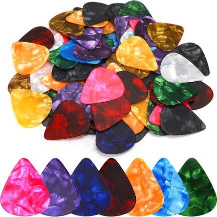 Guitar Picks, 150 Pack Premium Celluloid Guitar Pick Medium Variety Pack for Acoustic Guitar, Electric Guitar, Bass(0.71mm)