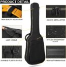 38 40 41 Inch Electric Guitar Bag, Electric Guitar Gig Bag 0.35 Inch Waterproof Thick Padding Backpack Soft Electric Guitar Case Dual Adjustable Shoulder Strap Pocket & Back Hanger Loop Black