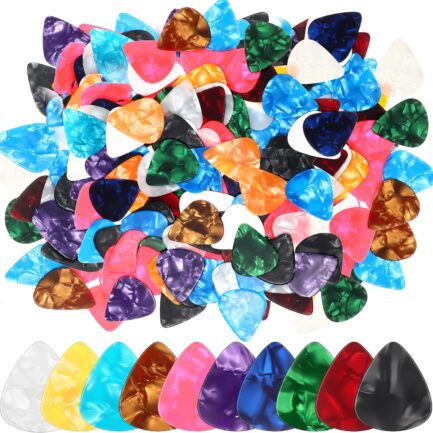 600 Pcs Guitar Picks Bulk Celluloid Picks Plectrums for Electric Acoustic Guitar Thin Medium Heavy Plectrums(10 Colors,0.46, 0.71, 0.96 mm)